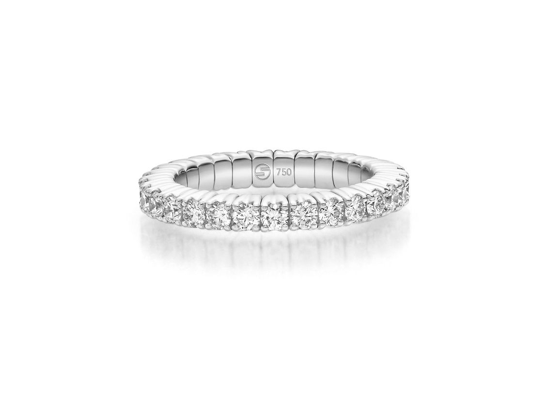Scheffel Ring Stretch 18kt Weißgold 6,0g Diamanten 1,35ct 