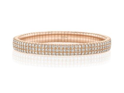 Scheffel Armband Tennis Stretch 18kt Roségold 34,7g Diamanten 8,05ct mit Box