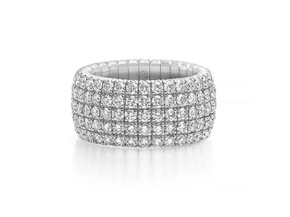 Scheffel Ring Stretch 18kt Weißgold 14,0g Diamanten 4,90ct mit Box