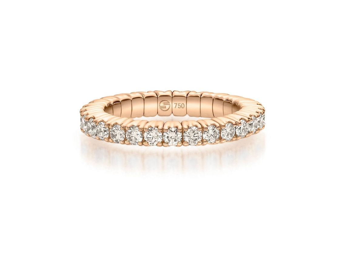 Scheffel Ring Stretch 18kt Roségold 5,3g Diamanten 1,30ct mit Box