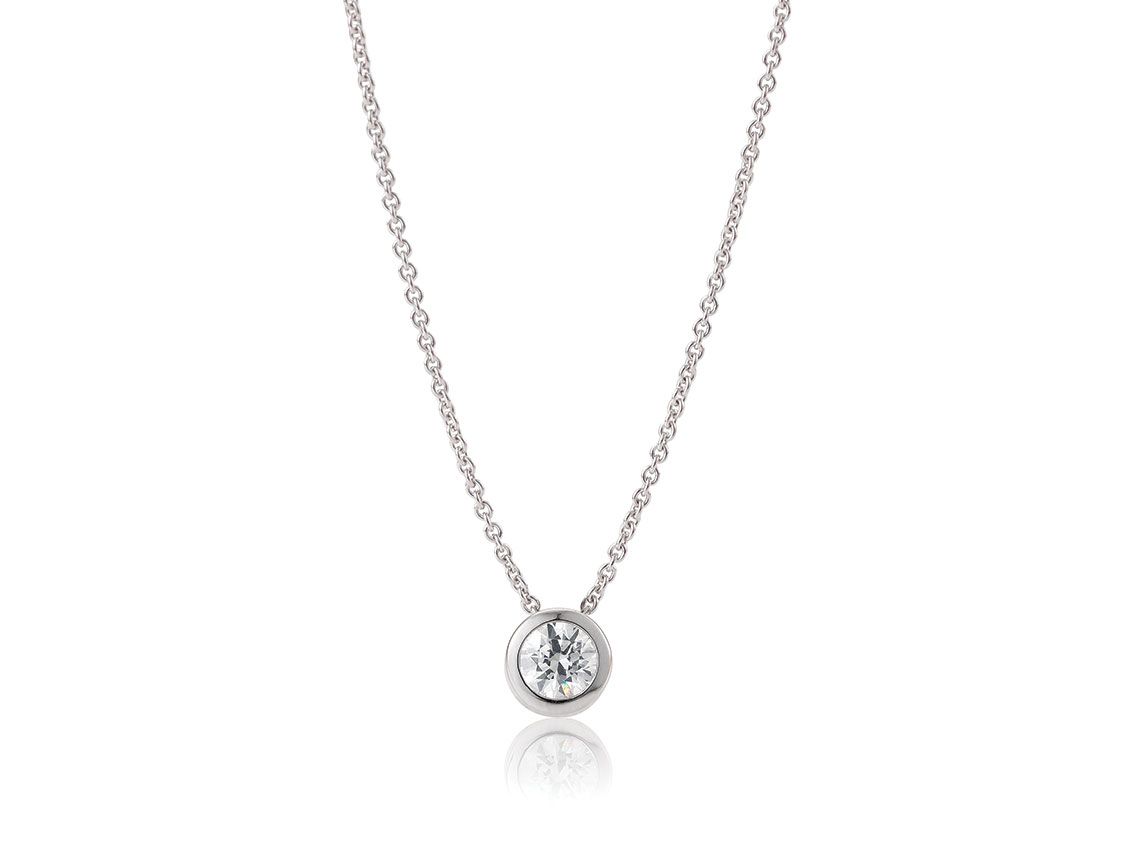 Saint Maurice Halskette Solitär 14kt Weißgold Diamant 0,30ct Neu