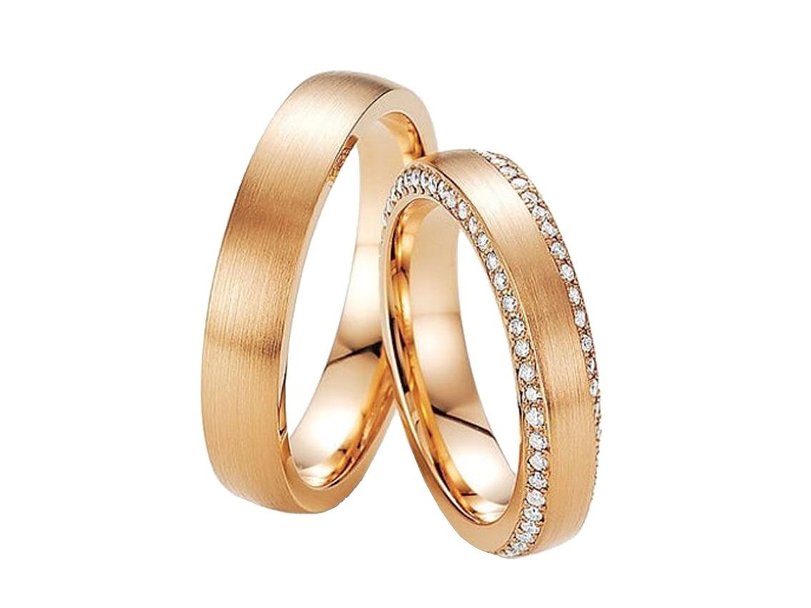 Fischer Trauring 18kt Apricotgold 16,7g Diamanten 0,51ct