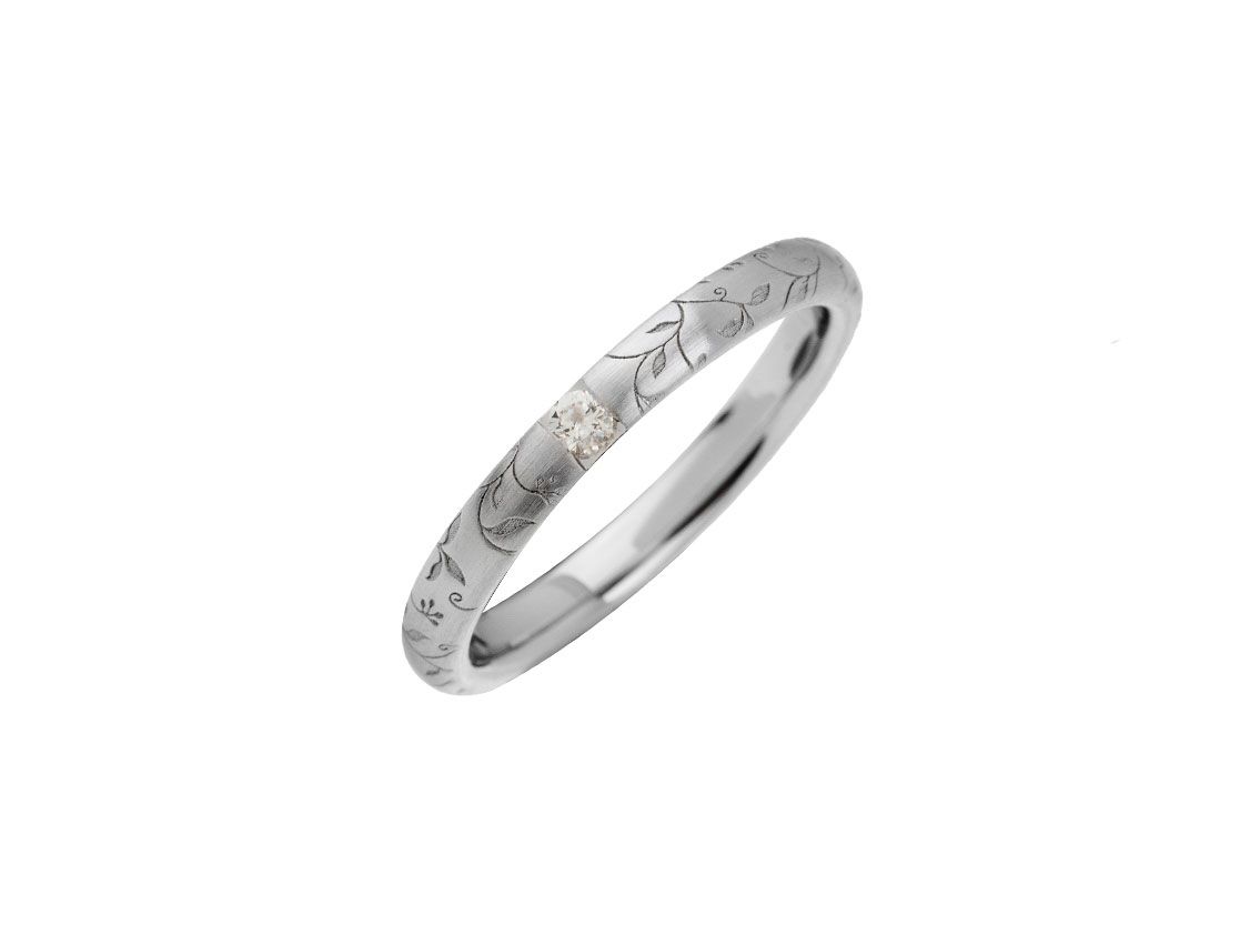 Fischer Verlobungsring 14kt Weißgold 3,3g Diamant 0,04ct