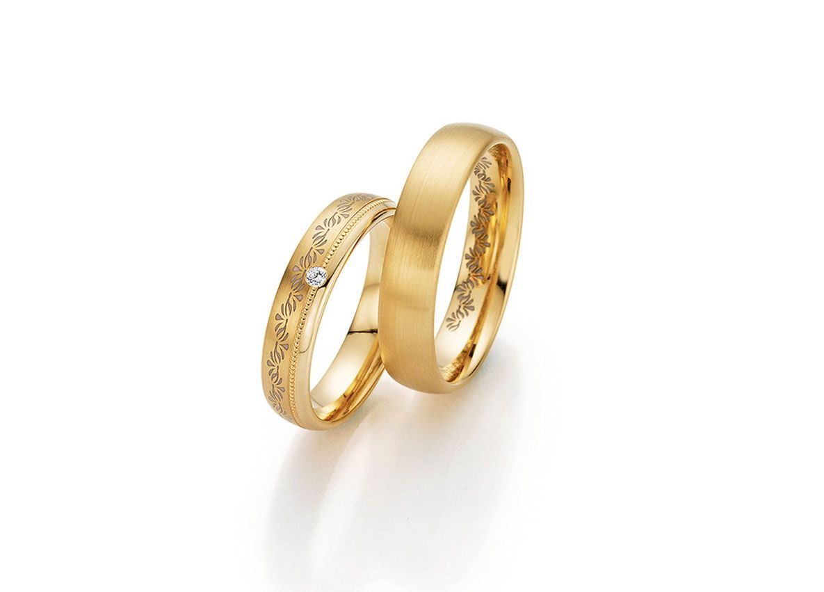 Fischer Trauringe 14kt Apricotgold 10,0g Diamanten 0,02ct