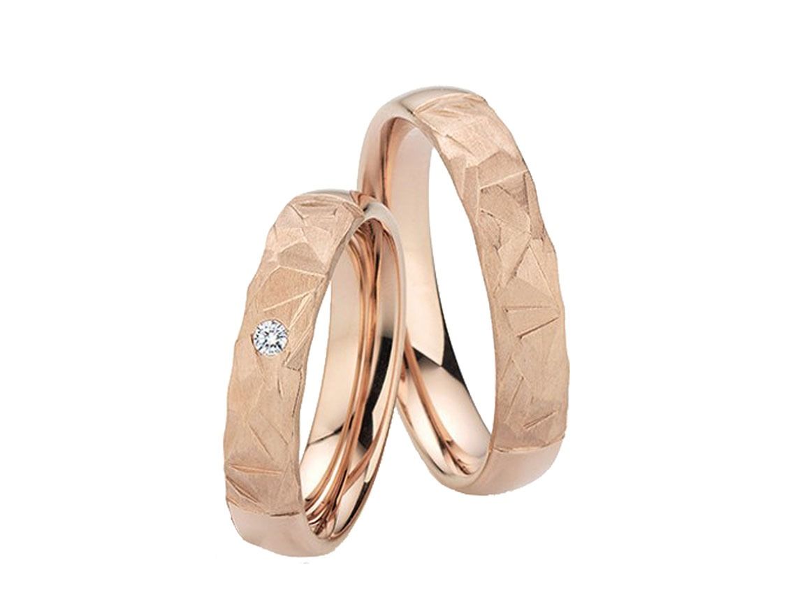 Fischer Trauringe 18kt Caramelgold 13,2g Diamant 0,03ct