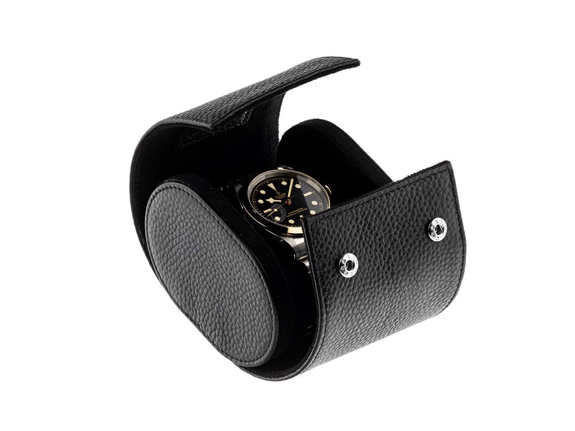 Tempomat Uhrenbox Watchroll 1 Uhr Leder schwarz 100x80x70mm 