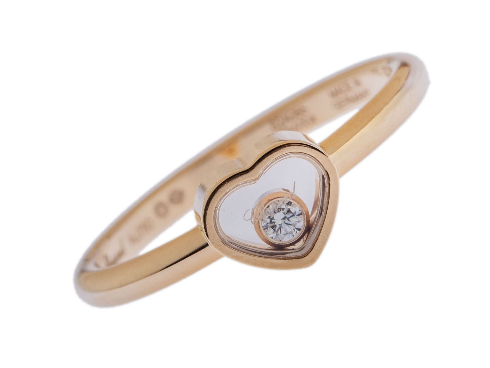 Chopard Ring My Happy Hearts 18kt Roségold Diamant 0,05ct 2,7g mit Box und Papiere