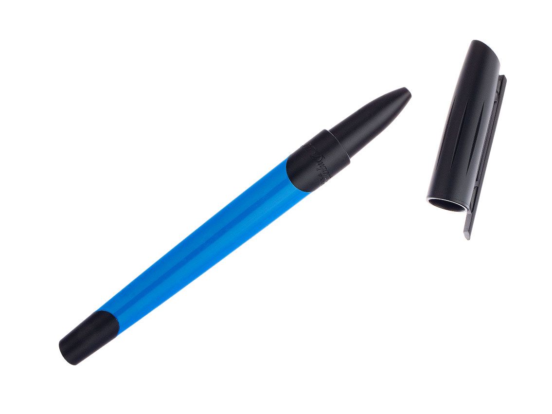 S.T. Dupont Défi Millennium Kugelschreiber Fluo Blue Schwarz Matt Ref.402033 Box&Pap. Full Set Neu