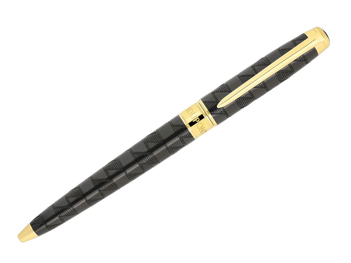 S.T. Dupont Kugelschreiber Eternity 1872 Schwarz GelbgoldRef.425023M Full Set 