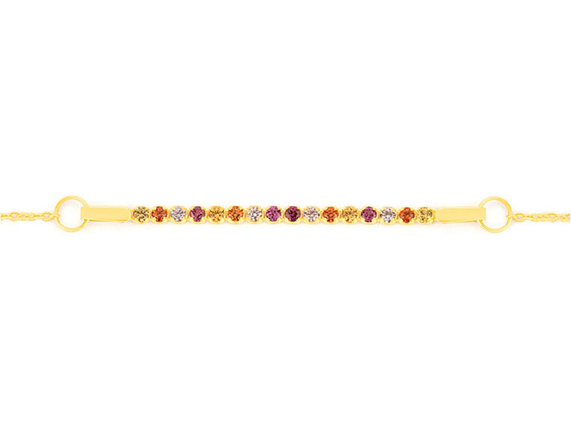 Facet Armband Golden Reef 14kt Gelbgold 0,9g Saphir Rhodolit 