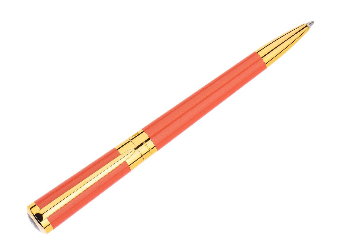 S.T. Dupont Kugelschreiber Liberté Gelbgold Coral Ref.465226G Box&Pap. Full Set Neu