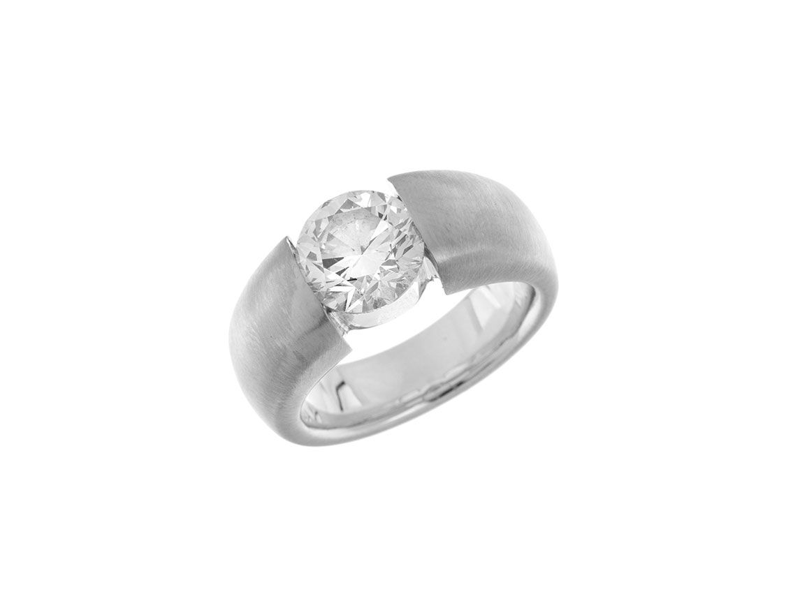 Ring Solitär 18kt Weißgold Diamant 4,00ct 32,8g GIA Zertifikat