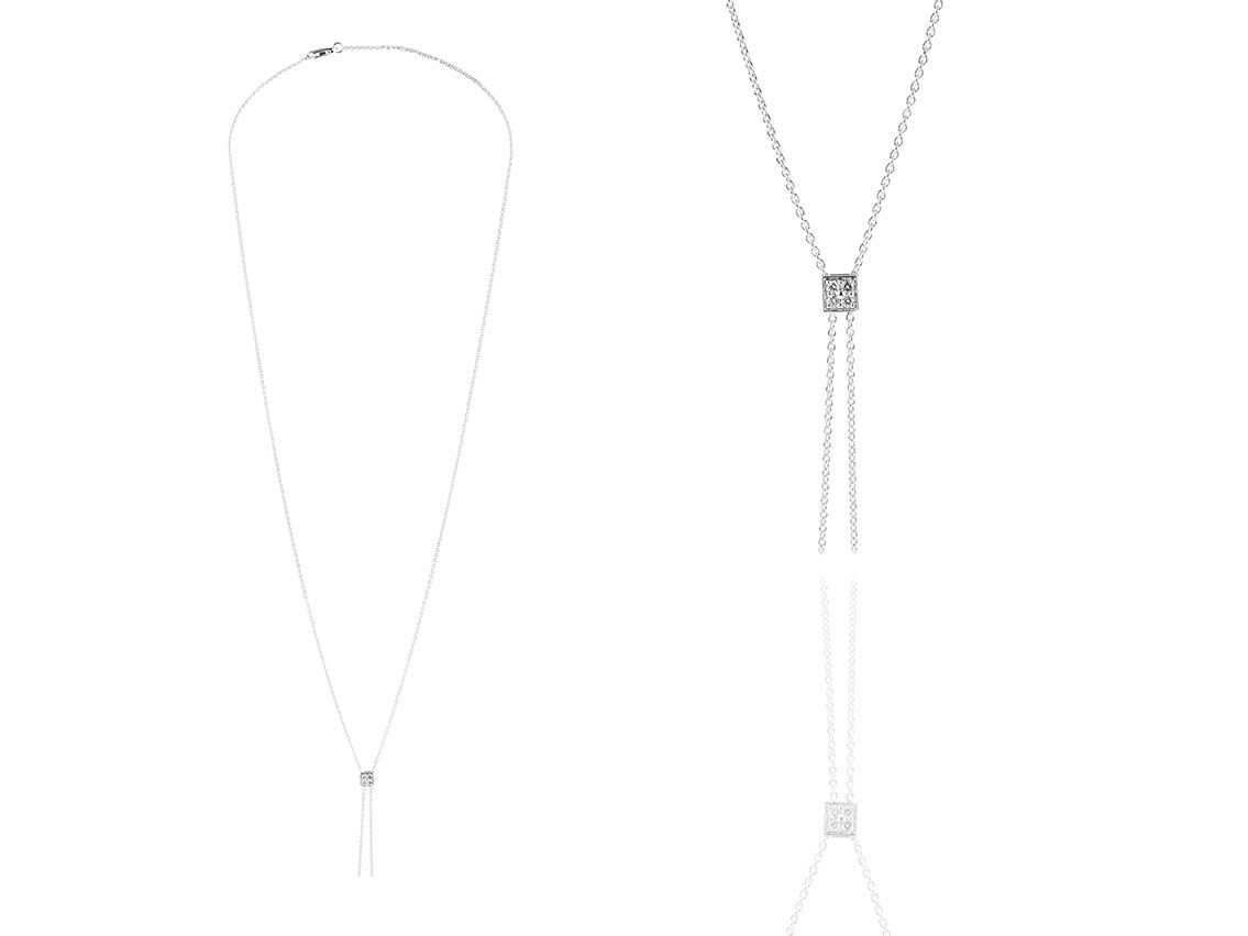 Palido Halskette 18kt Weißgold 2,1g Diamanten 440mm