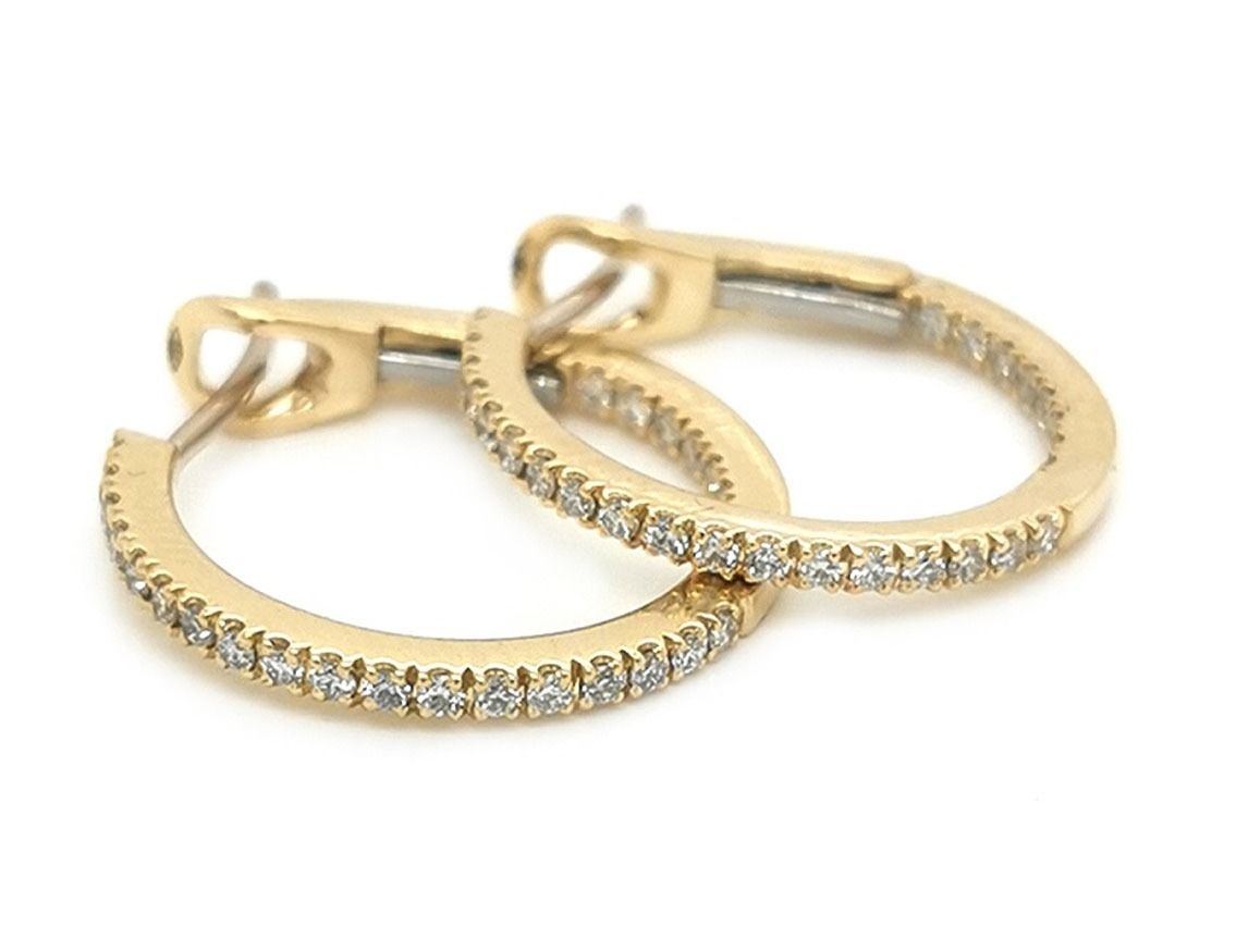 Alberti Ohrschmuck Creolen 18kt Gelbgold 4,2g Diamanten 0,48ct 