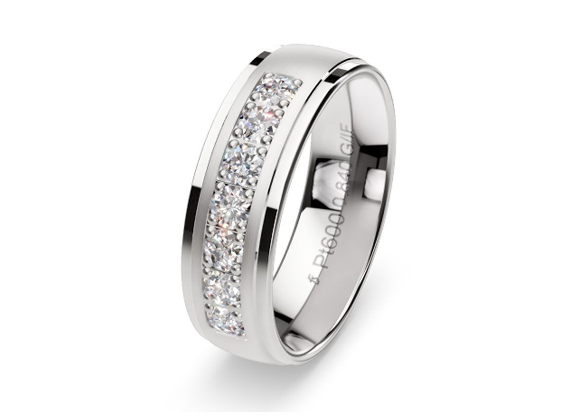 Fischer Trauringe 600 Platin 11,9g Diamanten 0,84ct