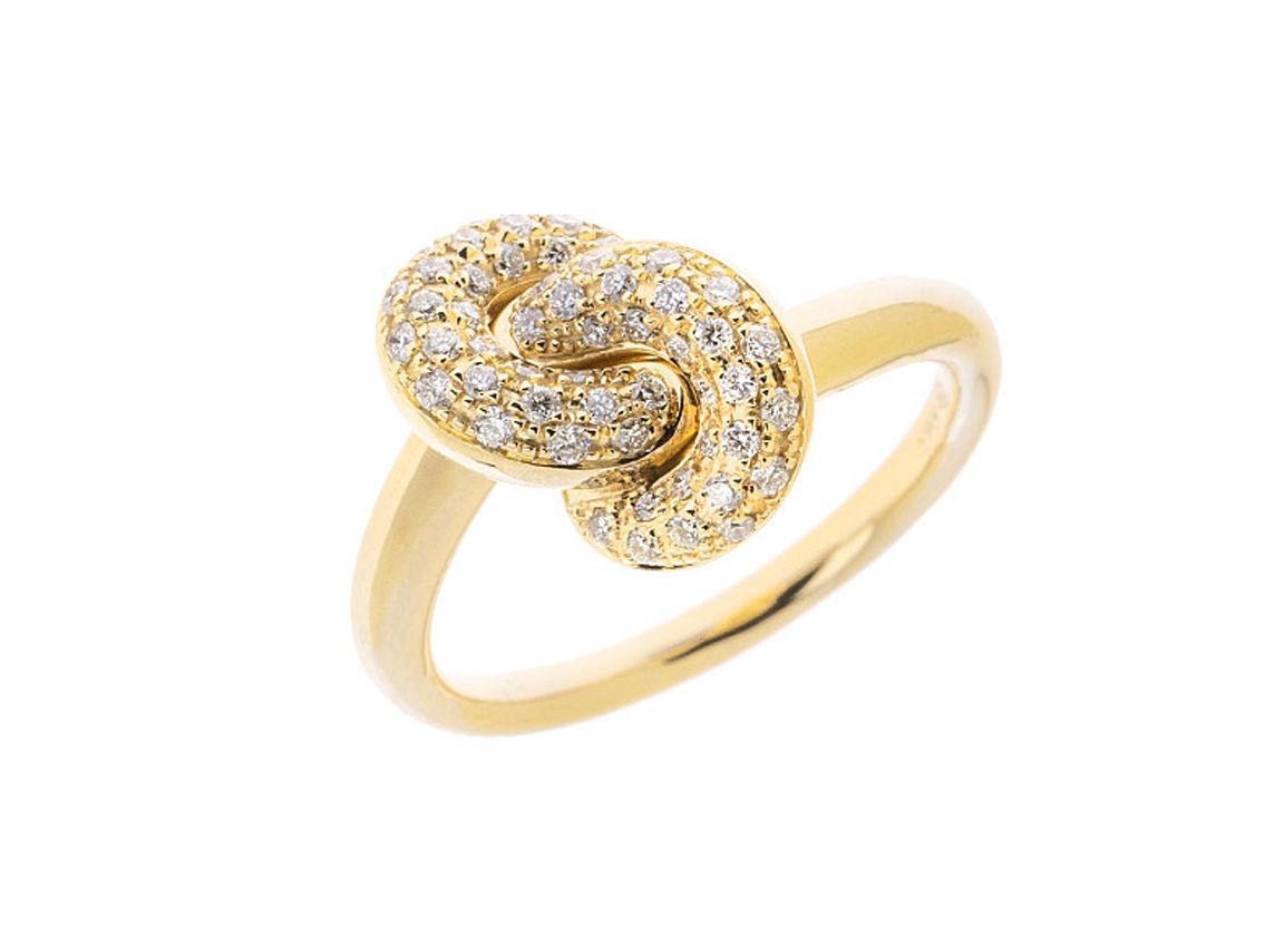 Alberti Ring Knoten 18kt Gelbgold Diamanten 1,78ct 7,4g