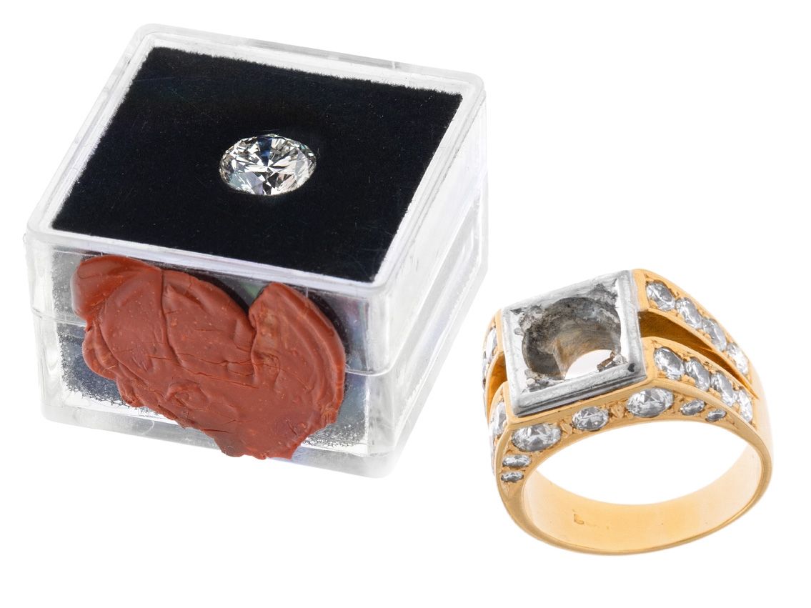 Ring Design 14kt Gelb/Weißgold 11,8g Diamanten 2,42ct mit DPL Zertifikat