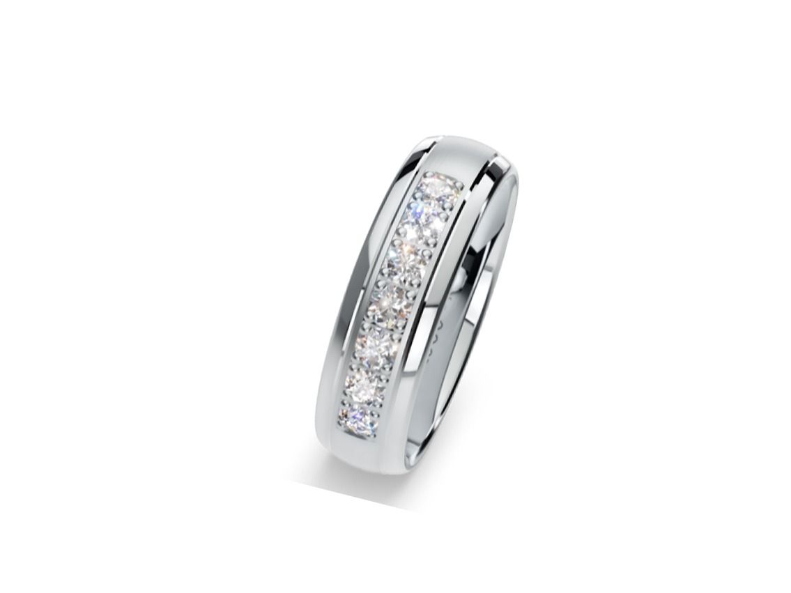 Fischer Trauring 600 Platin 9,5g Diamanten 0,63ct