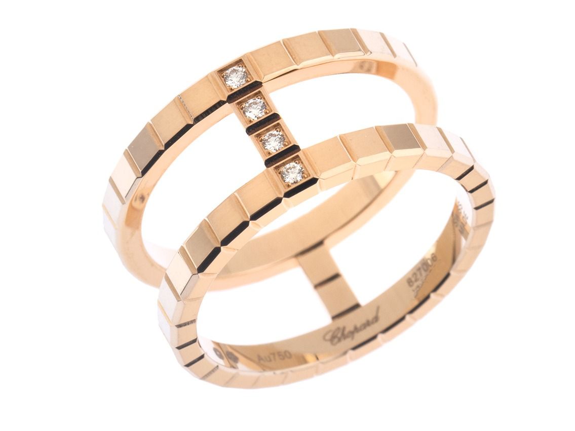 Chopard Ring Ice Cube 18kt Roségold Diamanten 0,04ct 7,7g mit Box und Papiere