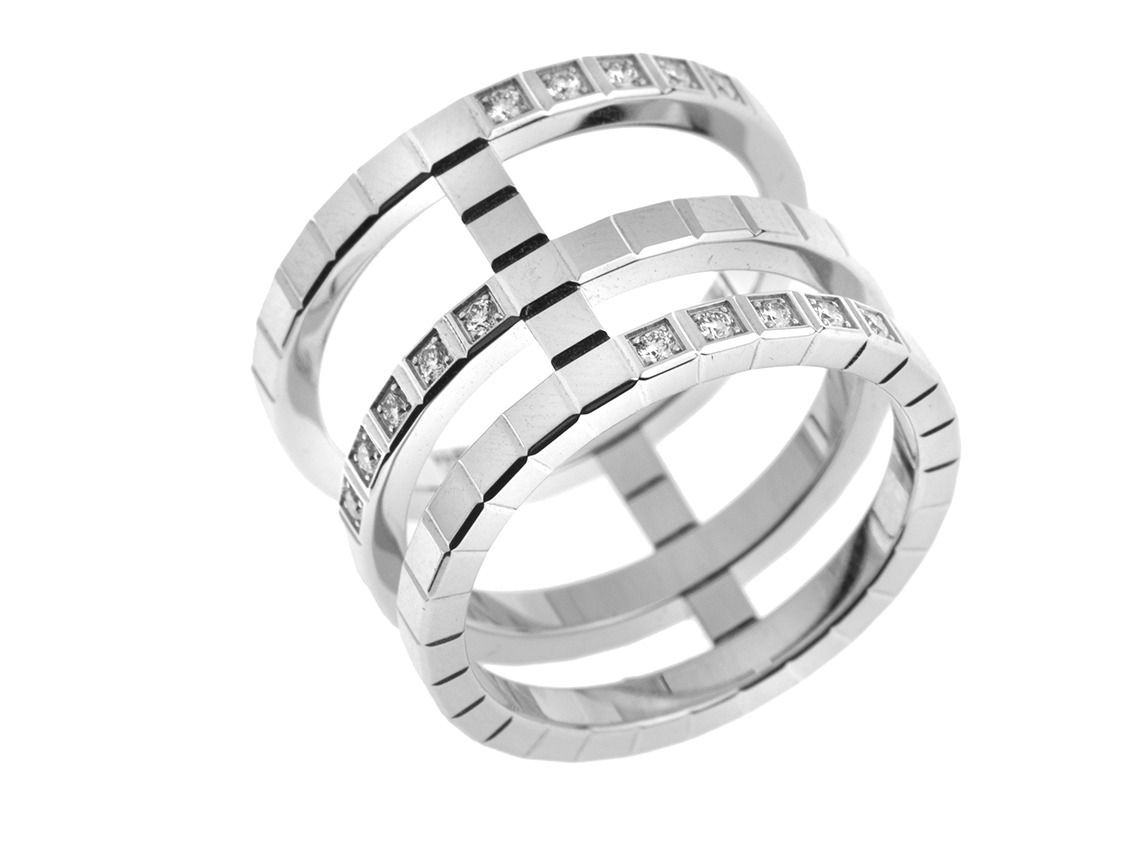 Chopard Ring Ice Cube 18kt Weißgold Diamanten 0,15ct 13,3g mit Box und Papiere