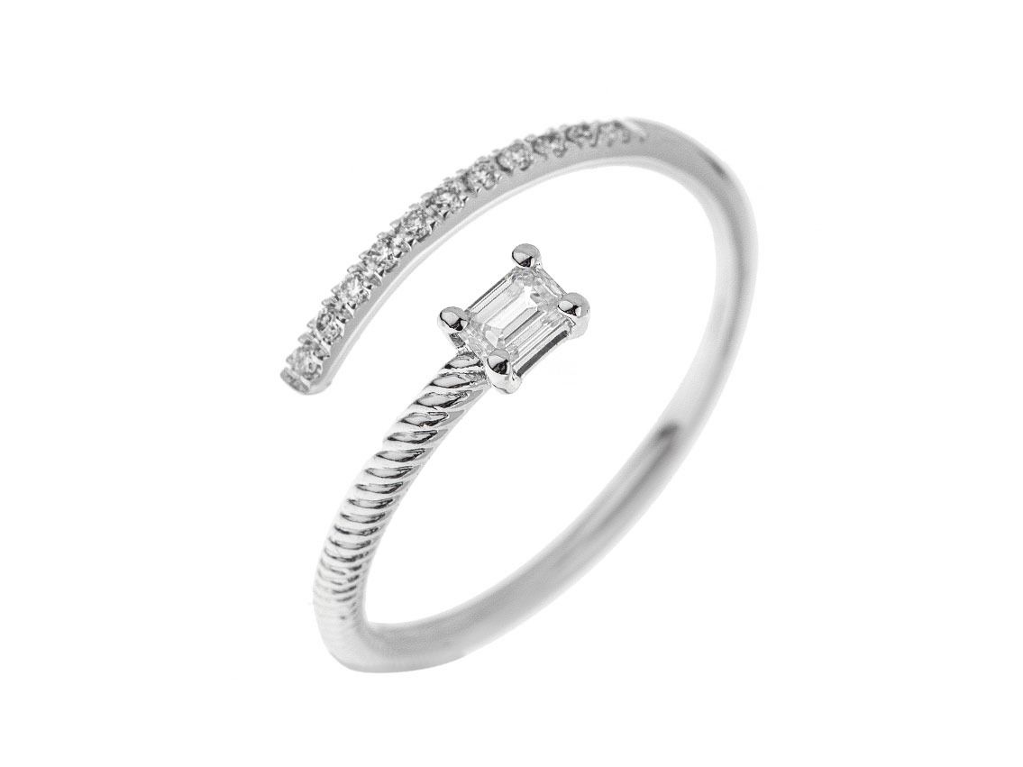 Alberti Ring 18kt Weißgold 1,7g Diamanten 0,21ct