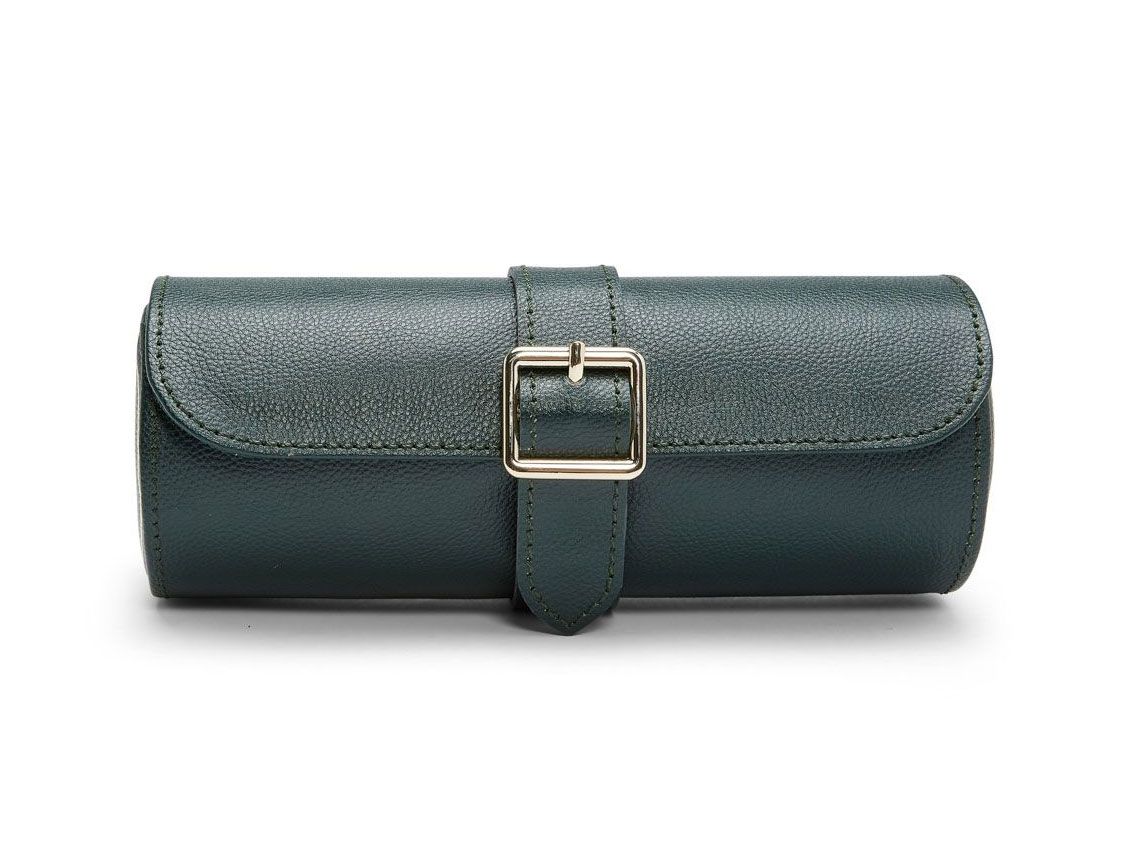 Wolf British Racing Green Triple Watchroll Leder 245x100x70mm