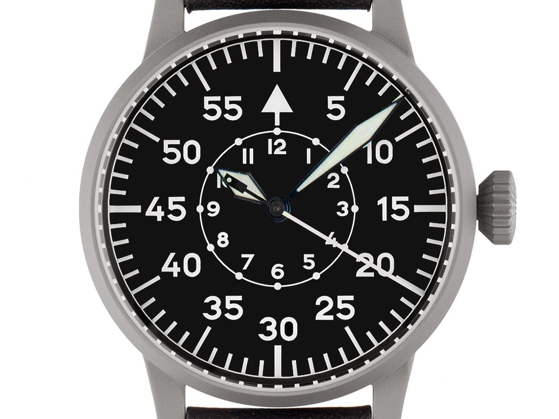 Laco Fliegeruhr Paderborn Stahl Automatik Armband Leder 42mm Ref.861749 Full Set Neu