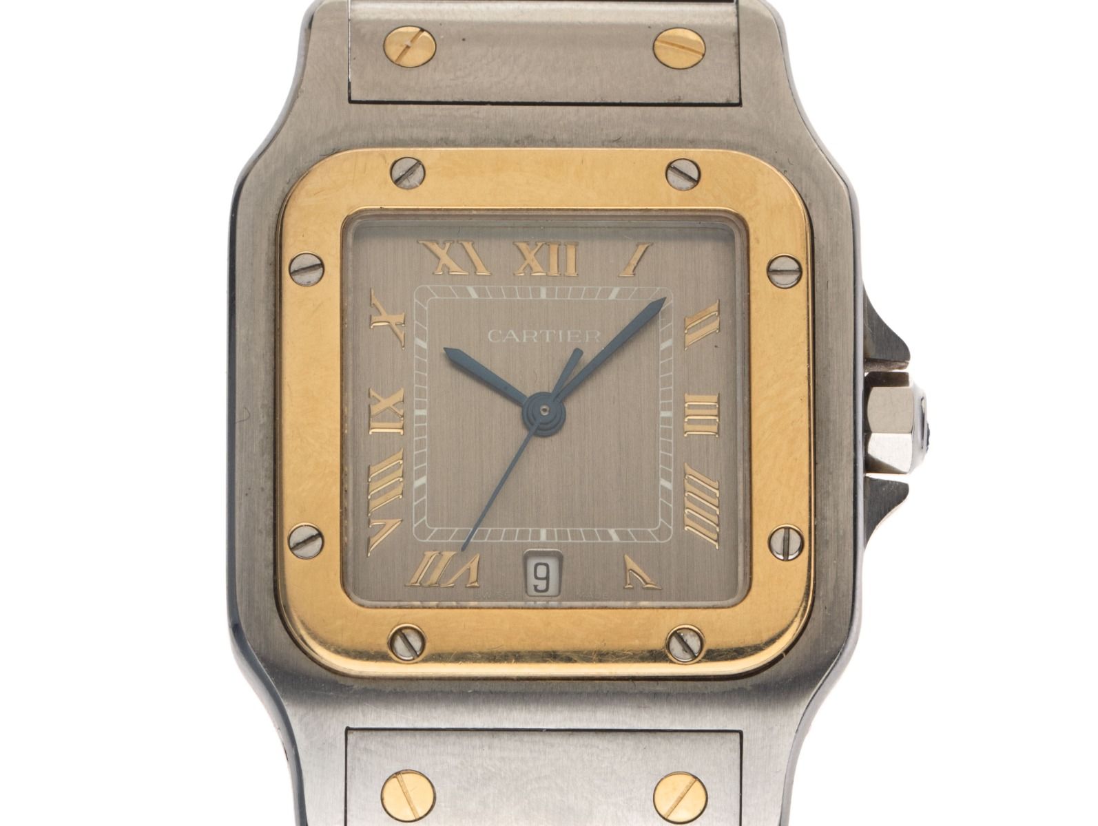 Cartier Santos Galbee GM Großes Modell Ref.1566 1996 Full Set Original Vintage Unpoliert
