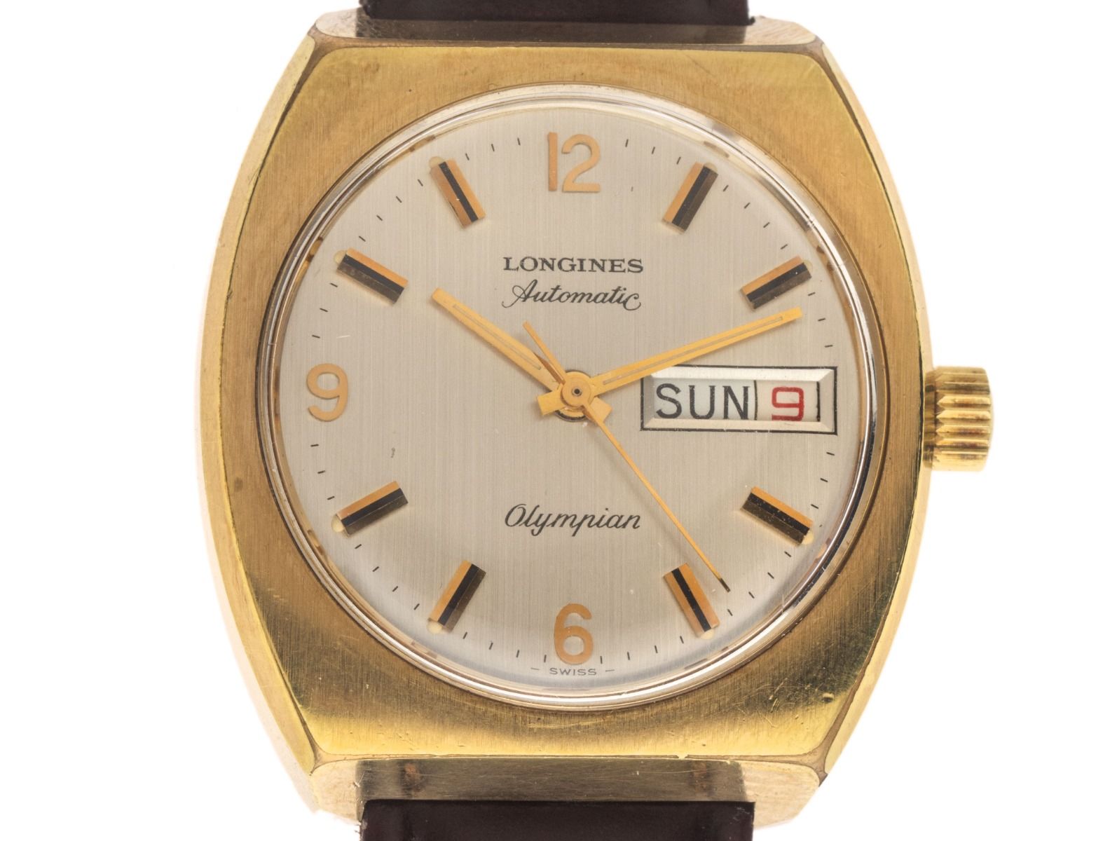Longines Olympian Day-Date Red-Date Ref.1514-1 Bj.1977 original Box original Vintage Unpoliert