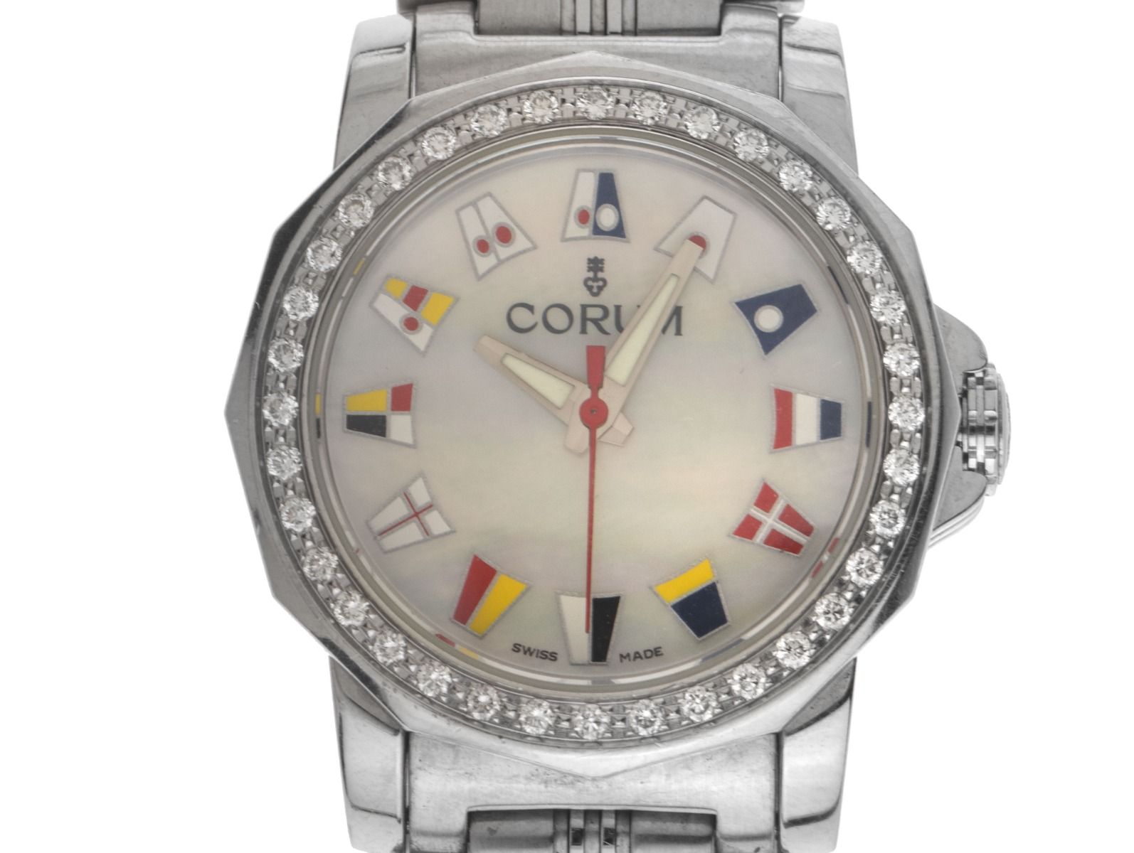 Corum Admiral's Cup Lady Perlmutt Ref.39.440.47 V785 Bj.2008 Full Set original Vintage Unpoliert