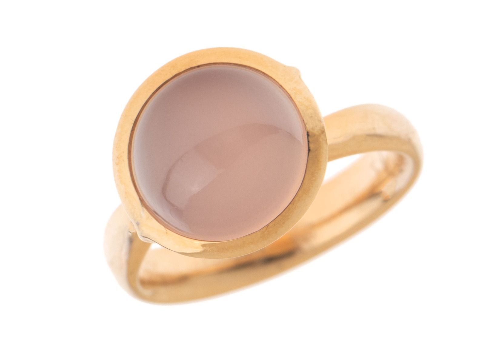 Tamara Comolli Ring Bouton 18kt Roségold 8,7g Chalcedon mit Box und Papiere
