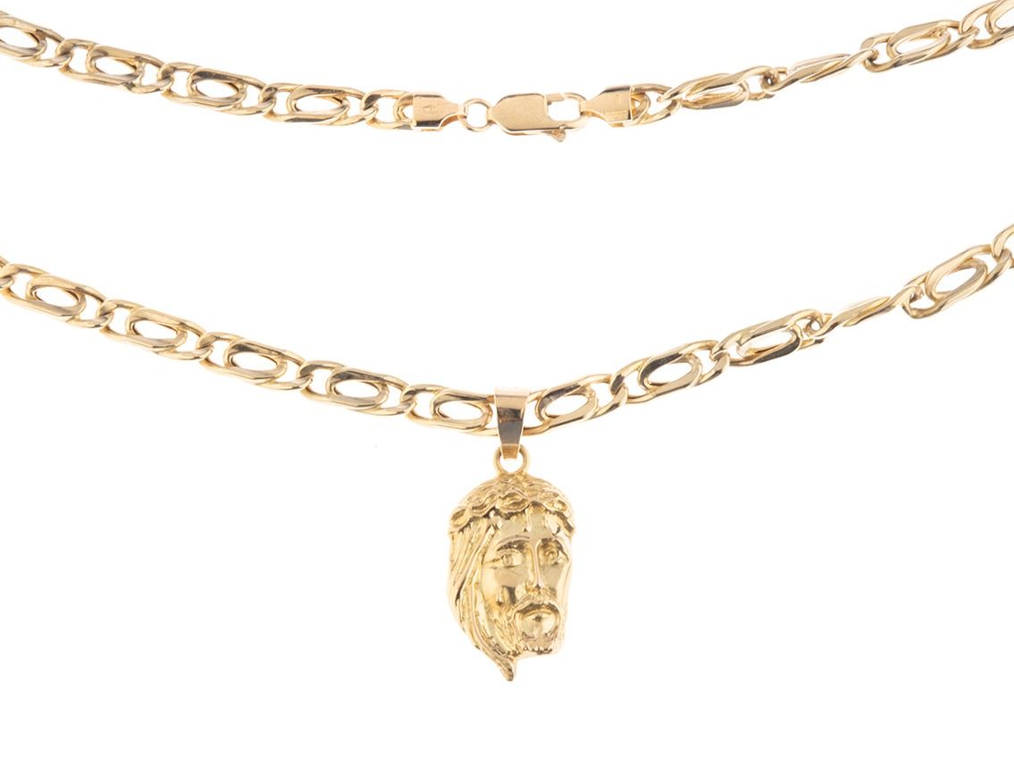 Halskette mit Anhänger 18kt Gelbgold 28,7g