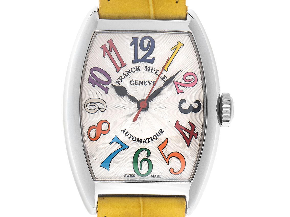 Franck Muller Cintree Curvex Edelstahl Armand Leder Kroko 39 x 29mm Neu 10000075171 Germany Watch