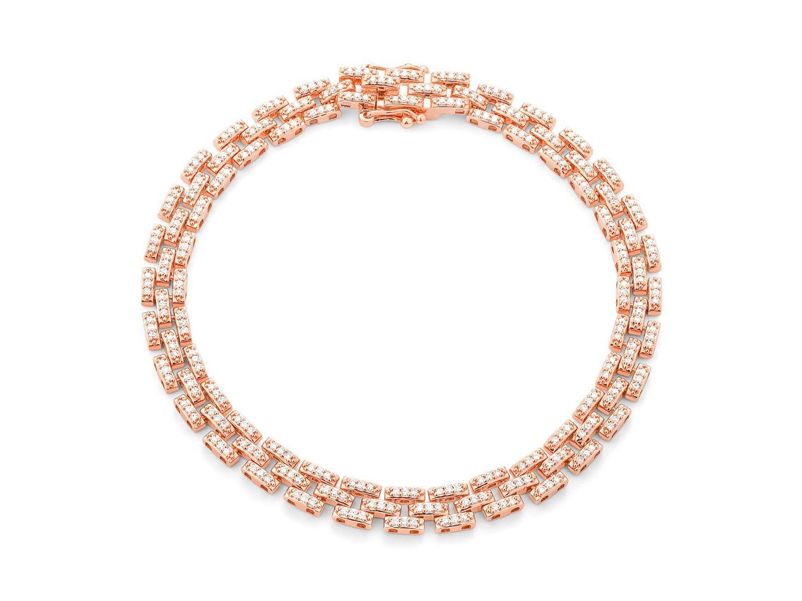 Facet Armband 18kt Roségold 11,2g Diamanten 0,90ct 180mm 