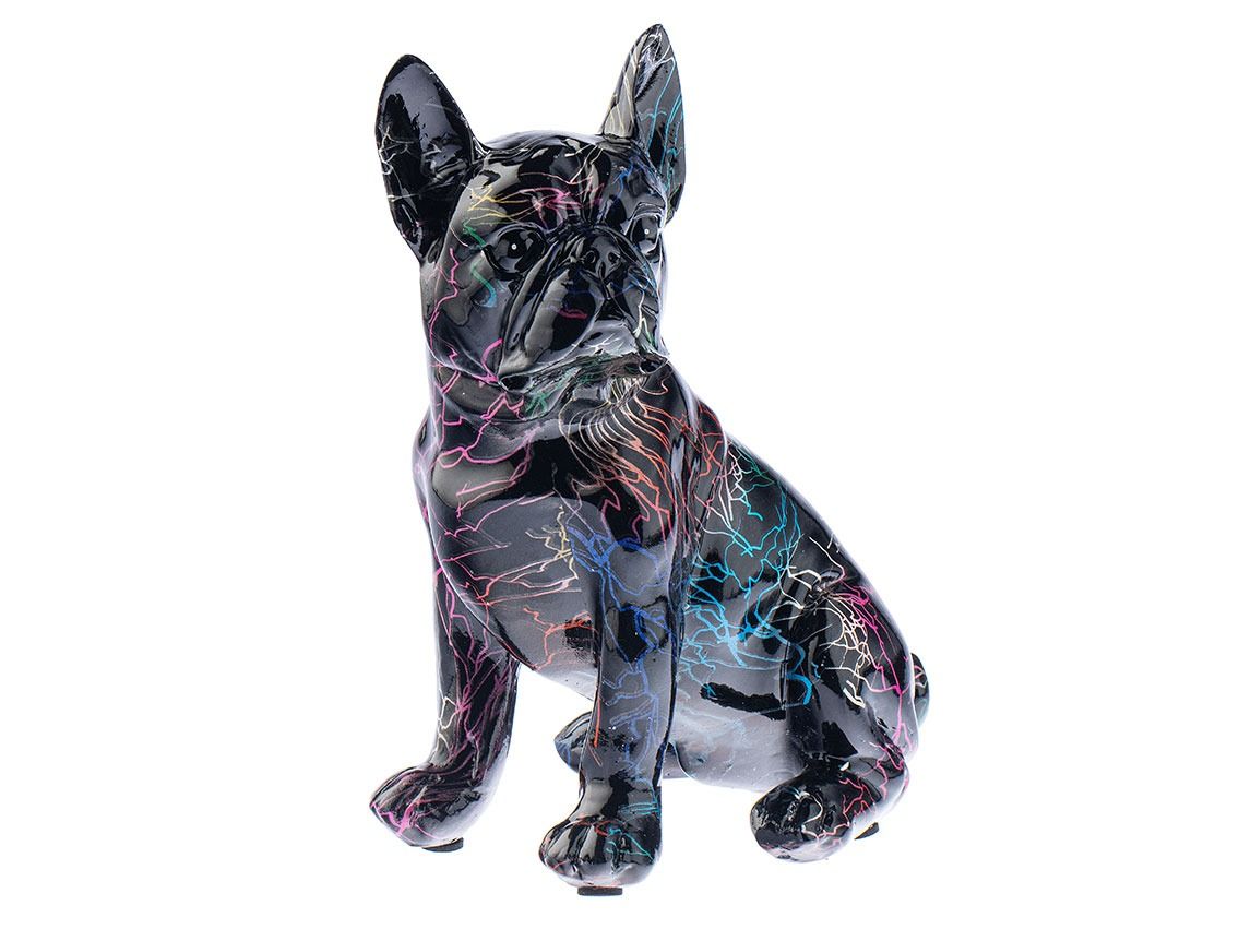 Pop Art Skulptur Französische Bulldogge Graffiti 19,5 x 14cm 