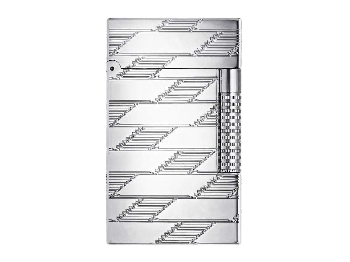 S.T. Dupont Feuerzeug Le Grand Cling Monogram 1872 Palladium Finish Ref.C23180 Full Set