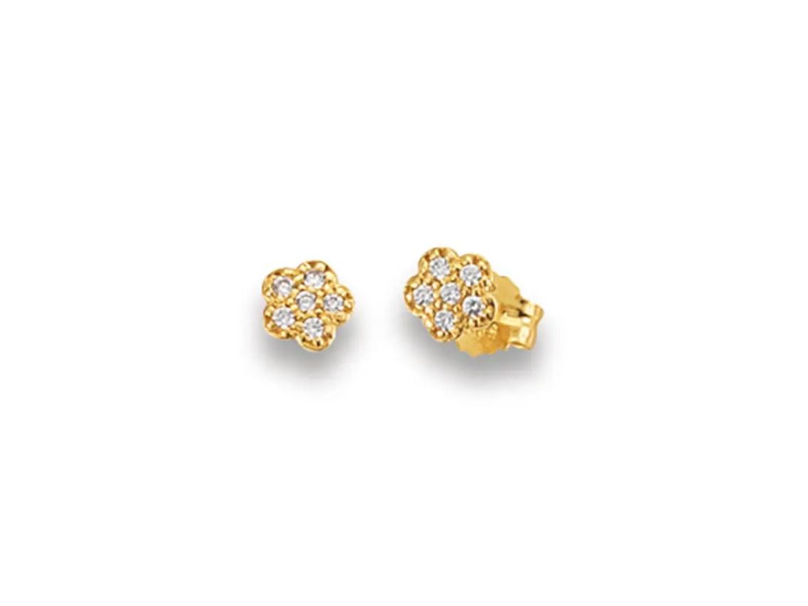Palido Ohrstecker Blume 14kt Gelbgold 0,4g Zirkonia