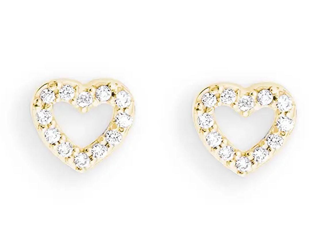 Palido Ohrstecker Herz 14kt Gelbgold 14kt Weißgold Zirkonia Neu