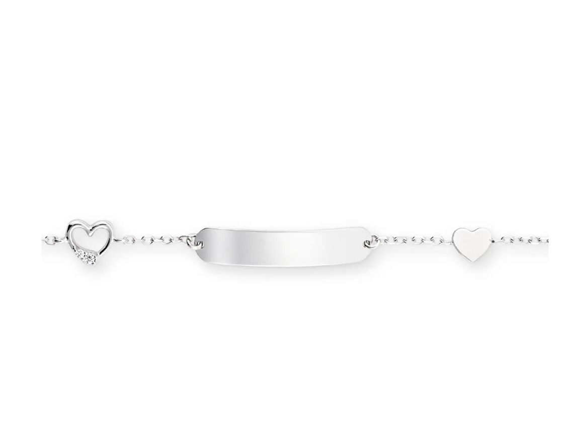 Palido Armband mit Gravurplatte Herz 14kt Weißgold 1,7g
