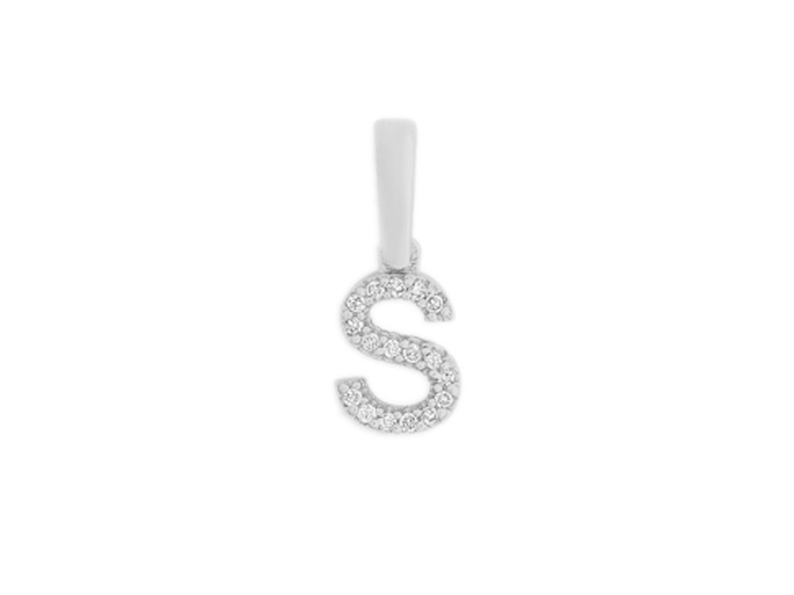 Palido Anhänger Buchstabe "S" 14kt Weißgold 0,4g Diamanten 0,02ct 