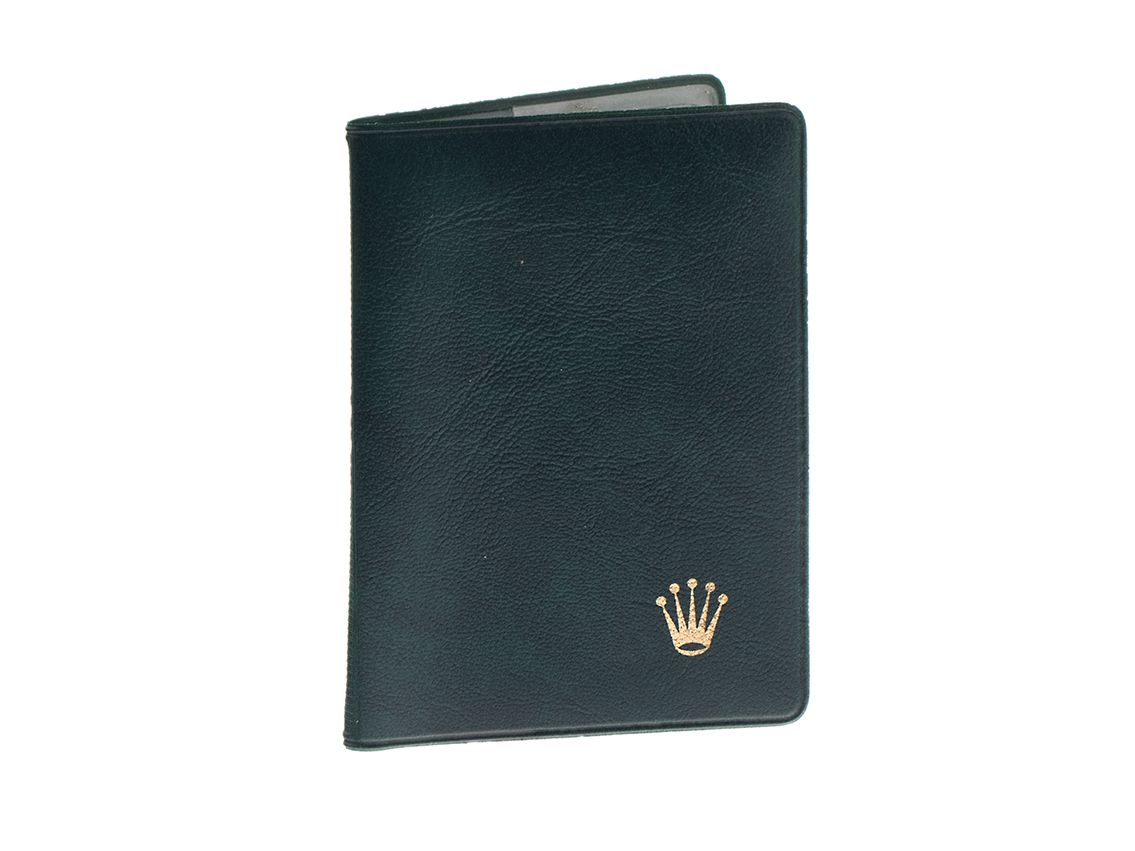 Rolex Card Holder Leder Grün Vintage