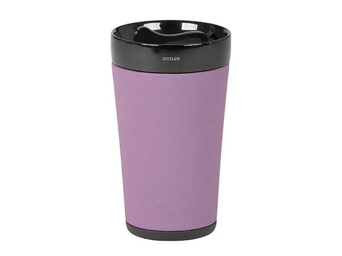 AnnLee Cup Thermobecher Leder Purple
