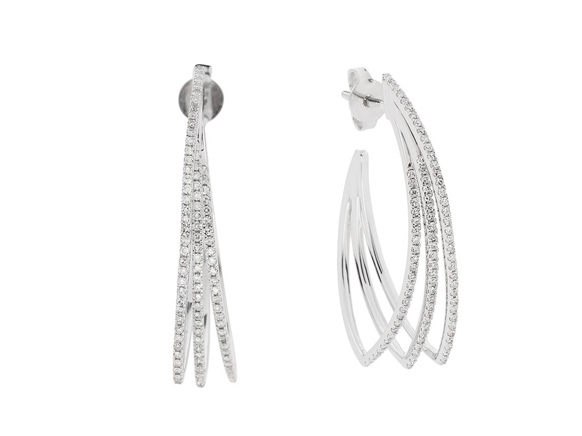 Facet Ohrringe 18kt Weißgold 6,5g Diamanten 0,50ct 