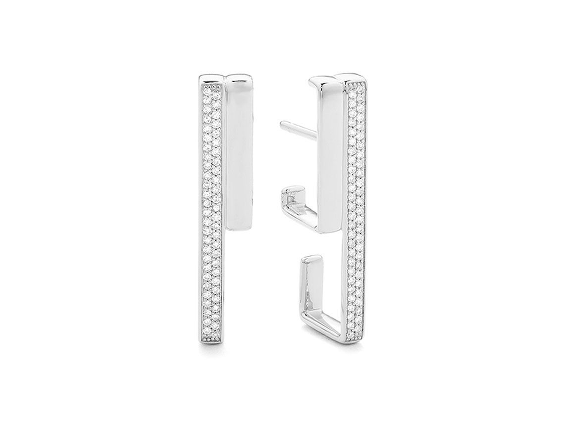 Facet Ohrschmuck 18kt Weißgold 5,6g Diamanten 0,35ct