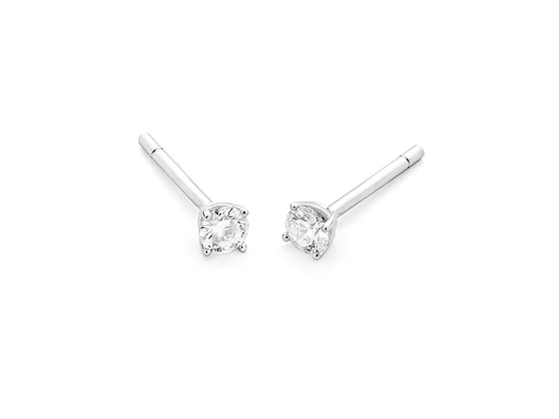Ohrstecker Solitär 18kt Weißgold 1,1g Diamanten 0,40ct