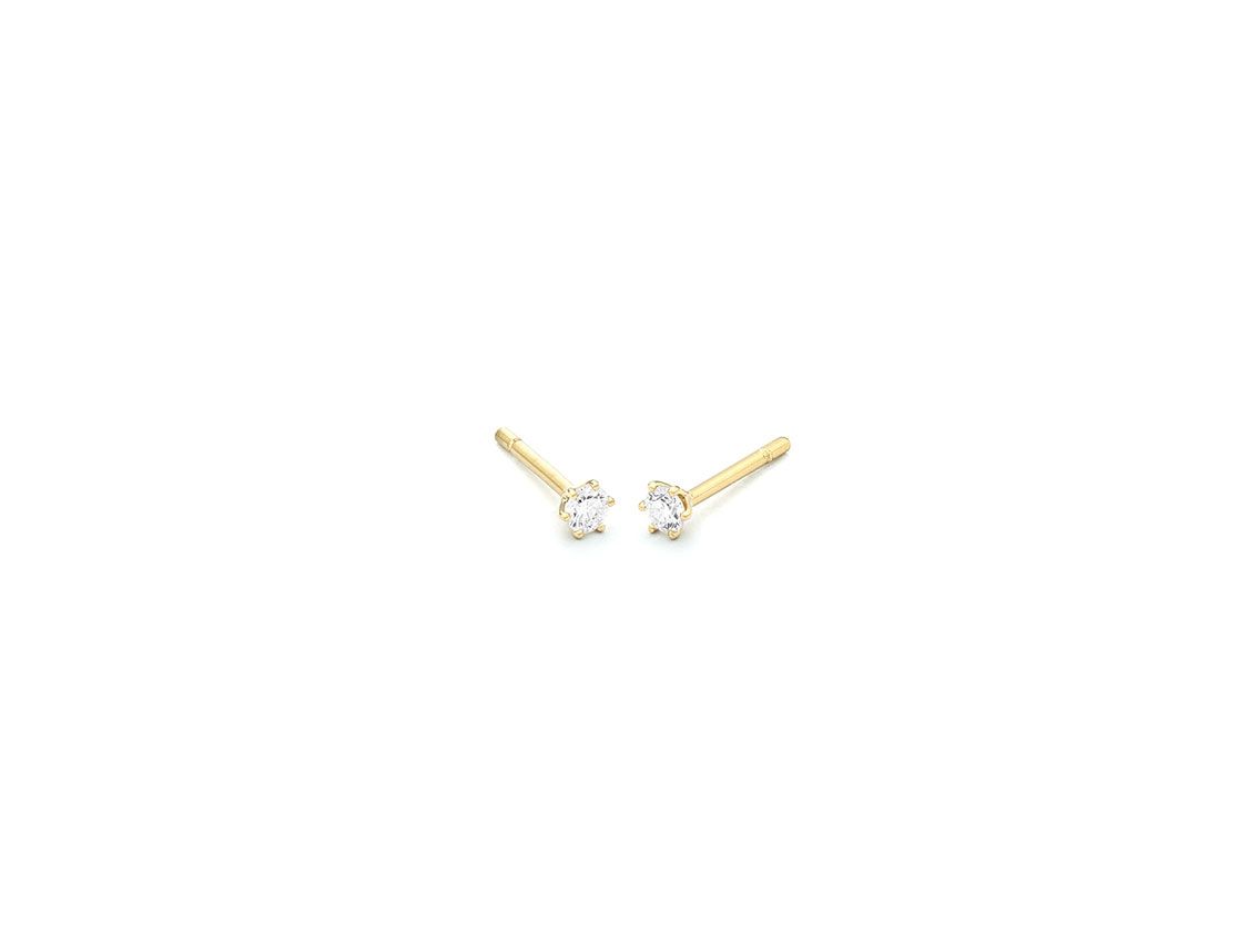 Ohrstecker Solitär 18kt Gelbgold 1,1g Diamanten 0,40ct 
