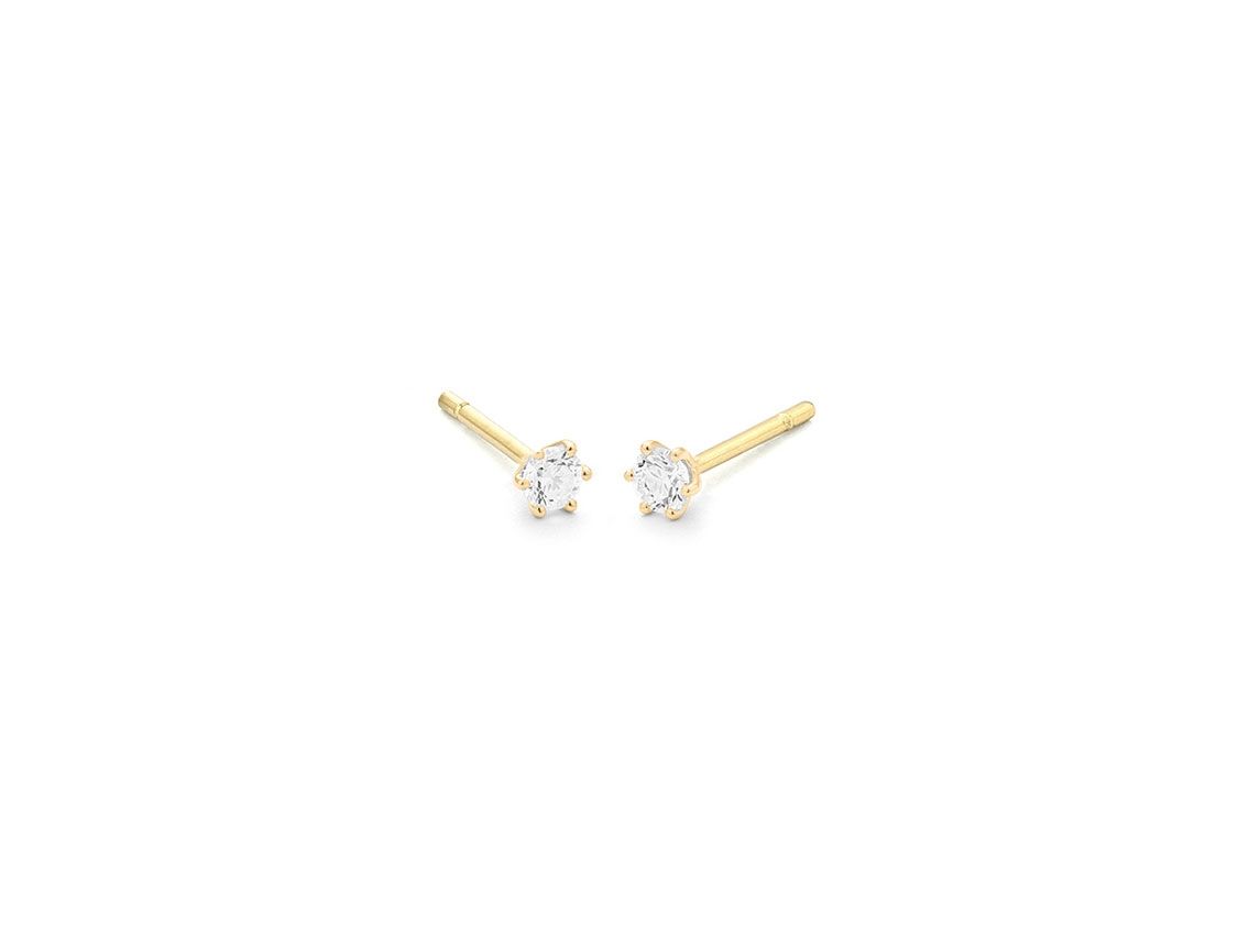 Facet Ohrstecker Solitär 18kt Gelbgold 1,6g Diamanten 0,80ct 