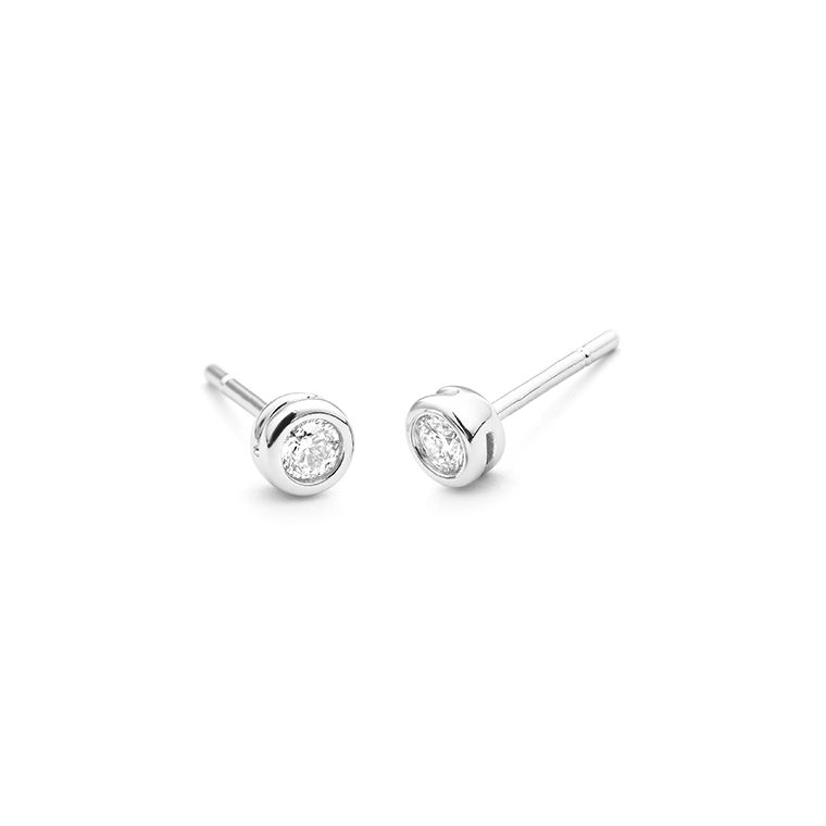 Facet Ohrstecker 18kt Weißgold 1,0g Diamanten 0,20ct 