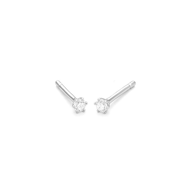 Facet Ohrstecker 18kt Weißgold 0,7g Diamanten 0,10ct 