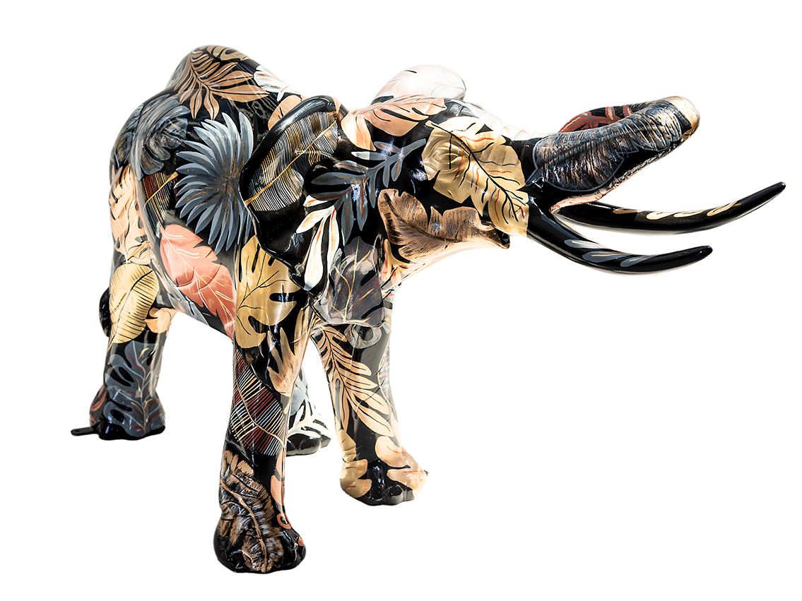 Pop Art Skulptur Palm Elefant 79 x 64cm Einzelstück